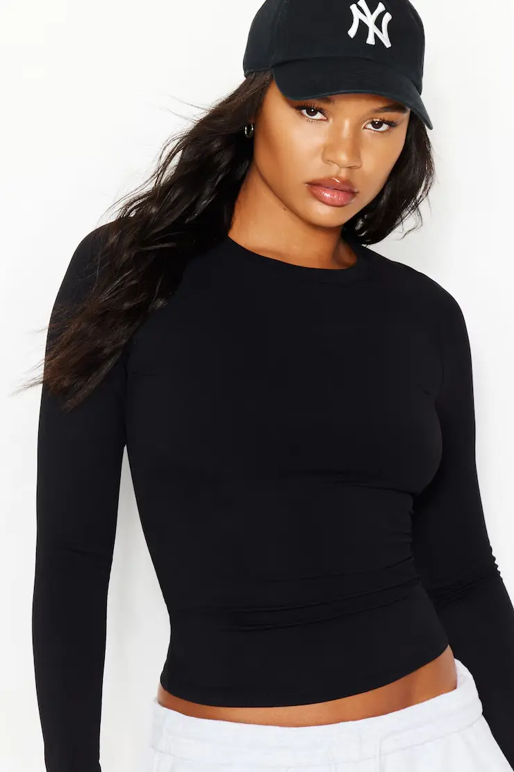 Sleek Crewneck Longsleeve Top