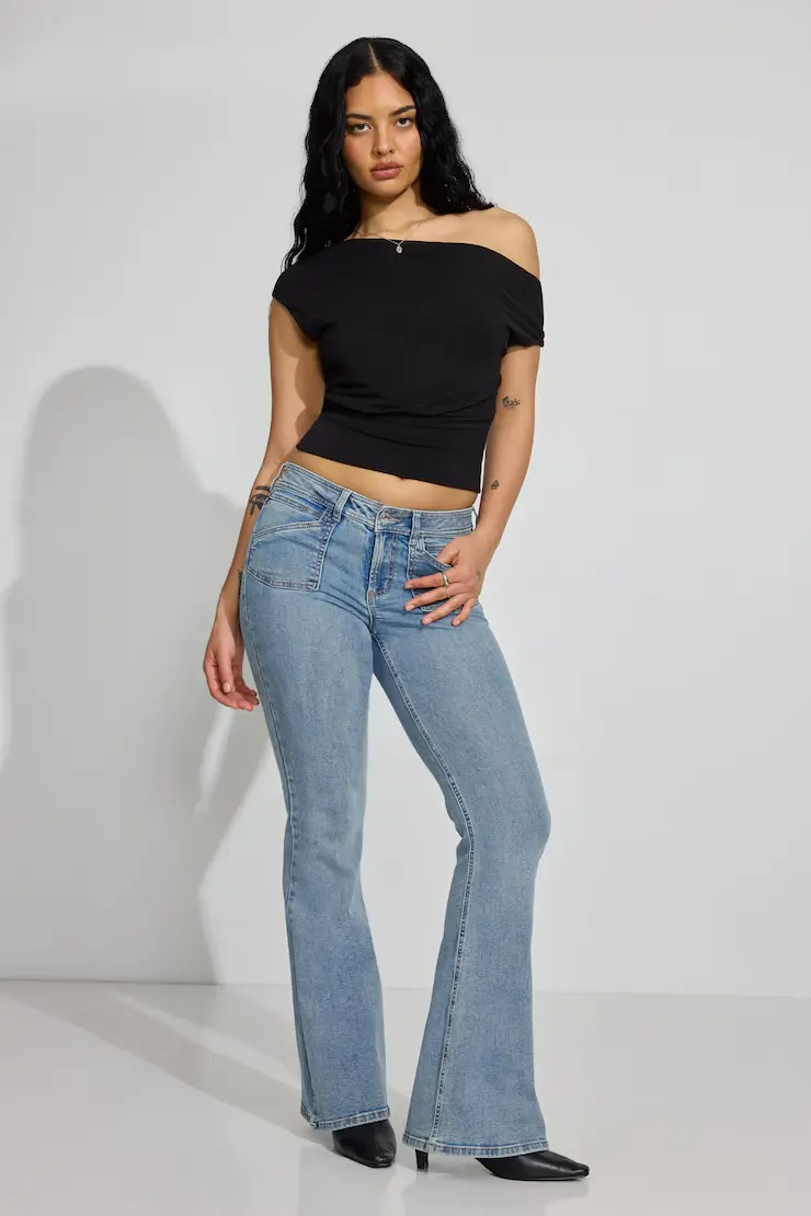 Low Rise Flare Jeans
