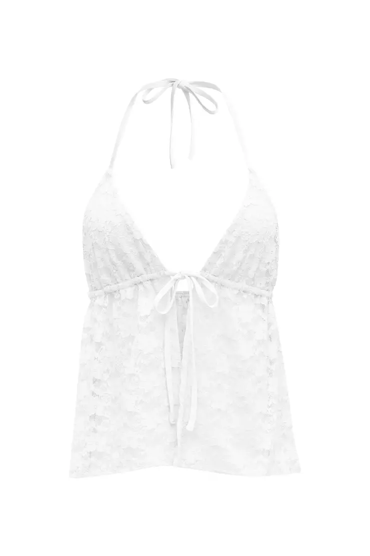 Lace Babydoll Flyaway Halter Top - Image 2