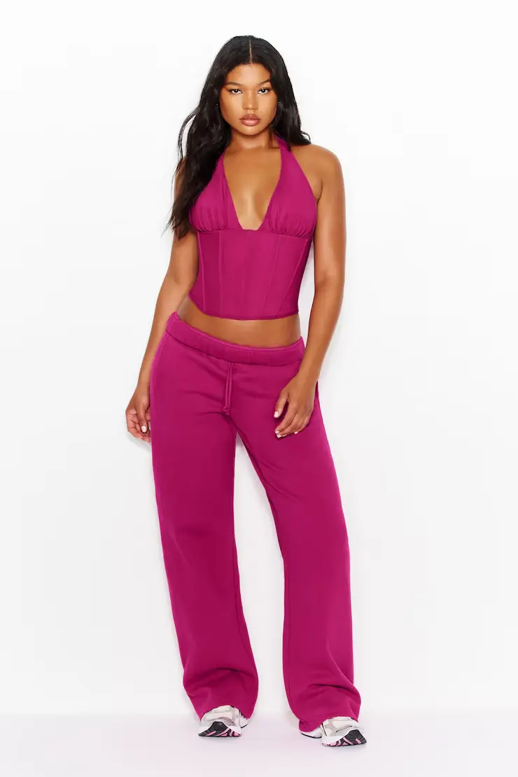 Plunge Halter Mesh Corset Top - Image 4