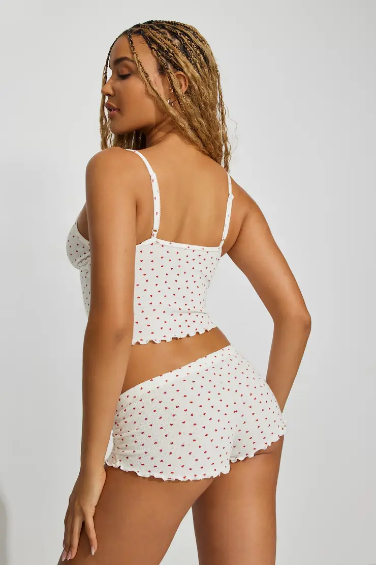 Pointelle Ruched Tiny Shorts - Image 3
