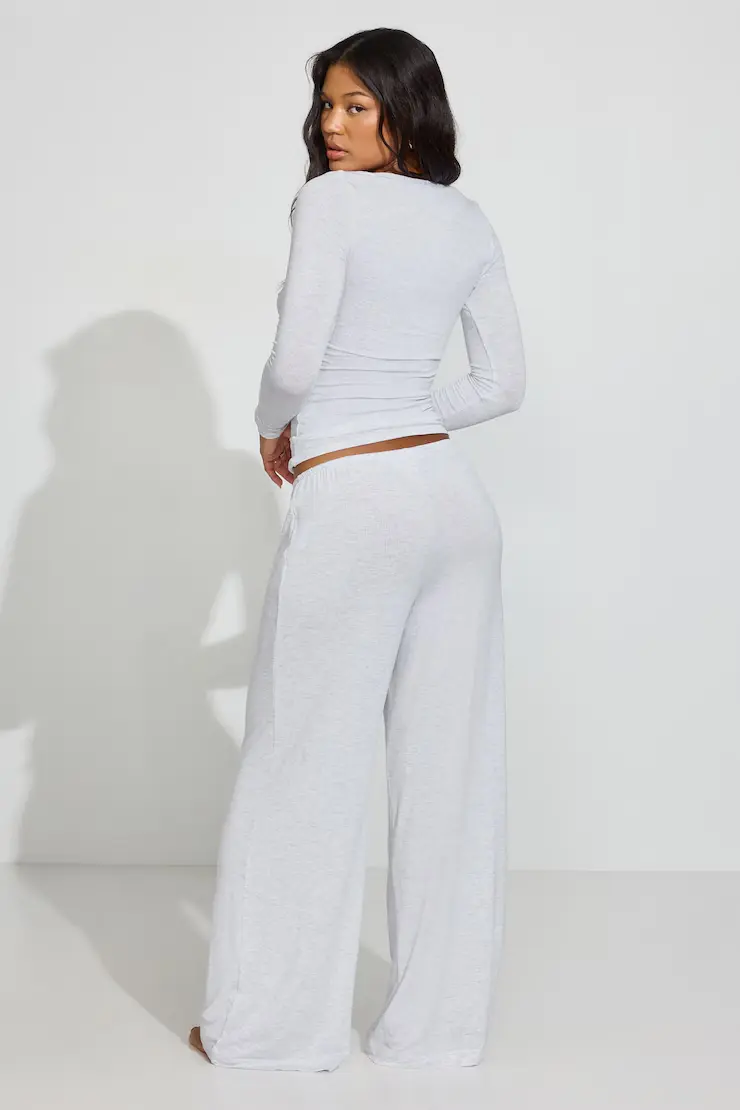 Sheer Ribbed Slouchy Pants - Image 3