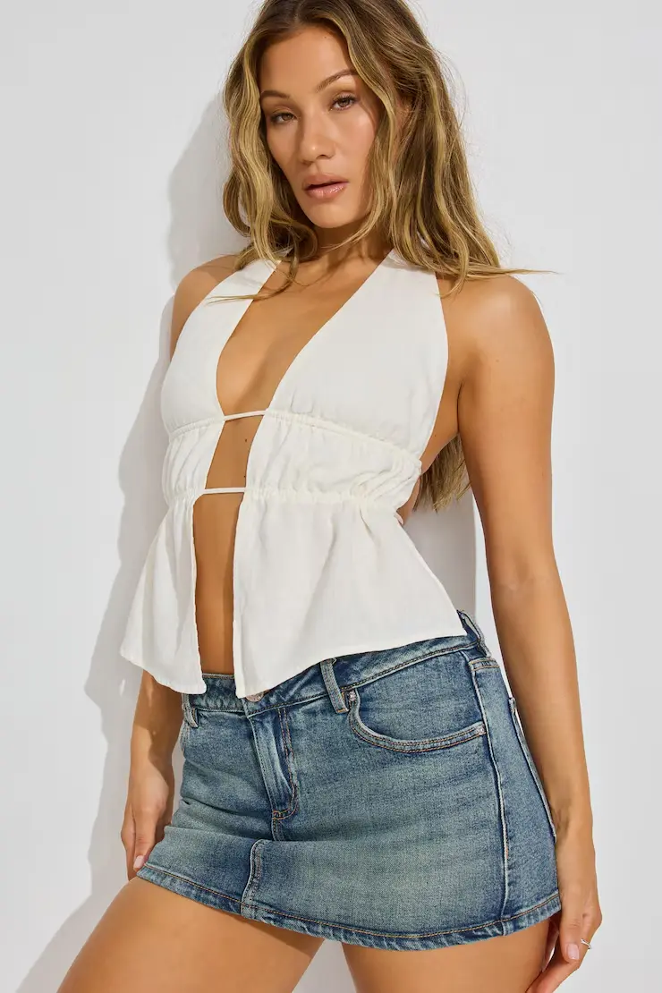 Linen Flyaway Halter Top