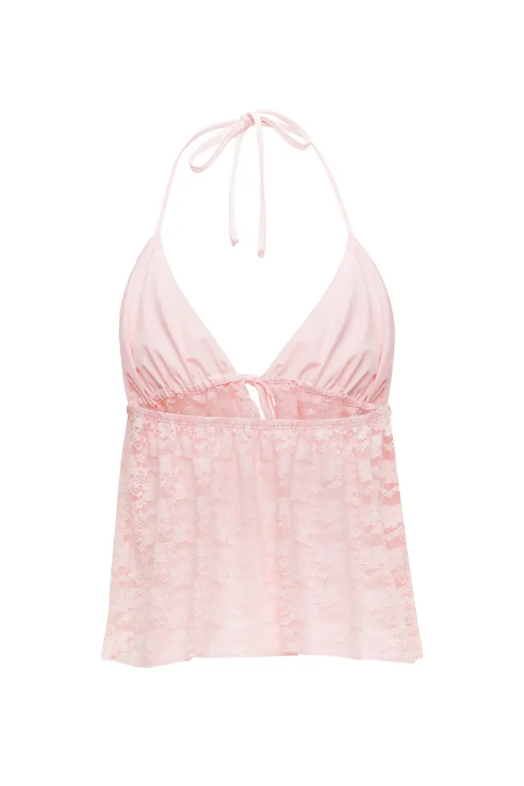 Lace Babydoll Flyaway Halter Top - Image 6