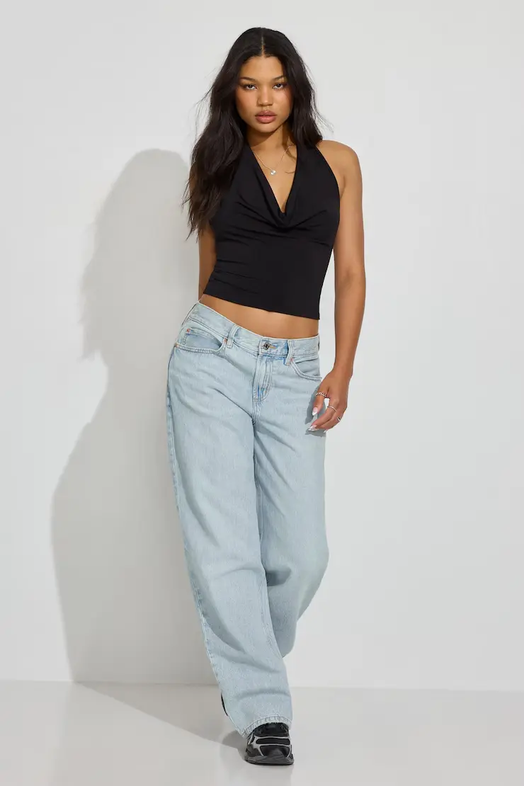 Deep Cowl Neck Halter Top - Image 3