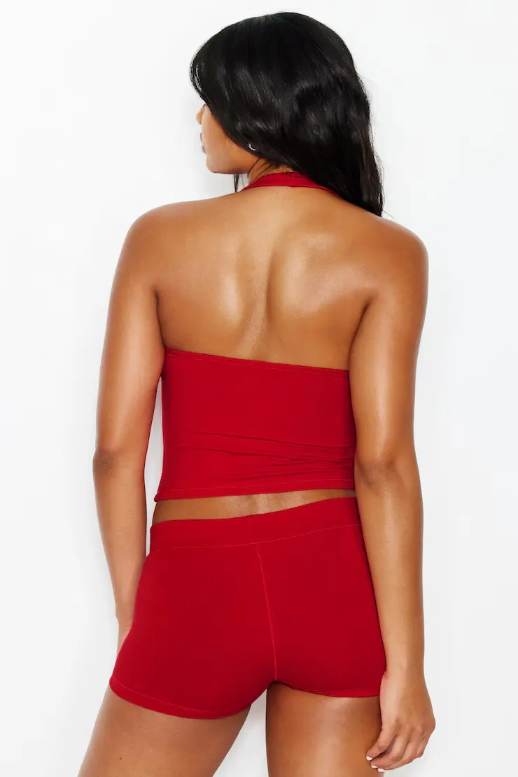Stretchterry Plunge Halter Top - Image 4