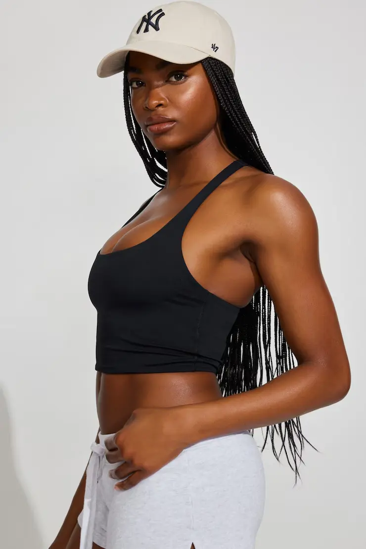 Active Cropped Racerback Tank Top - Image 3