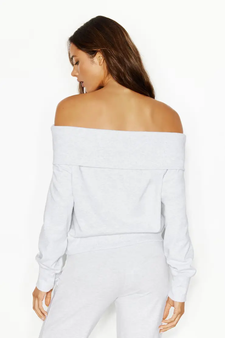 Softterry Foldover Off Shoulder Sweatshirt - Image 4