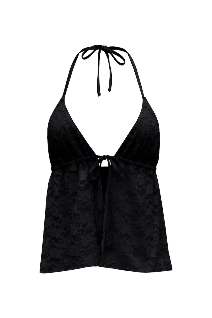 Lace Babydoll Flyaway Halter Top - Image 2