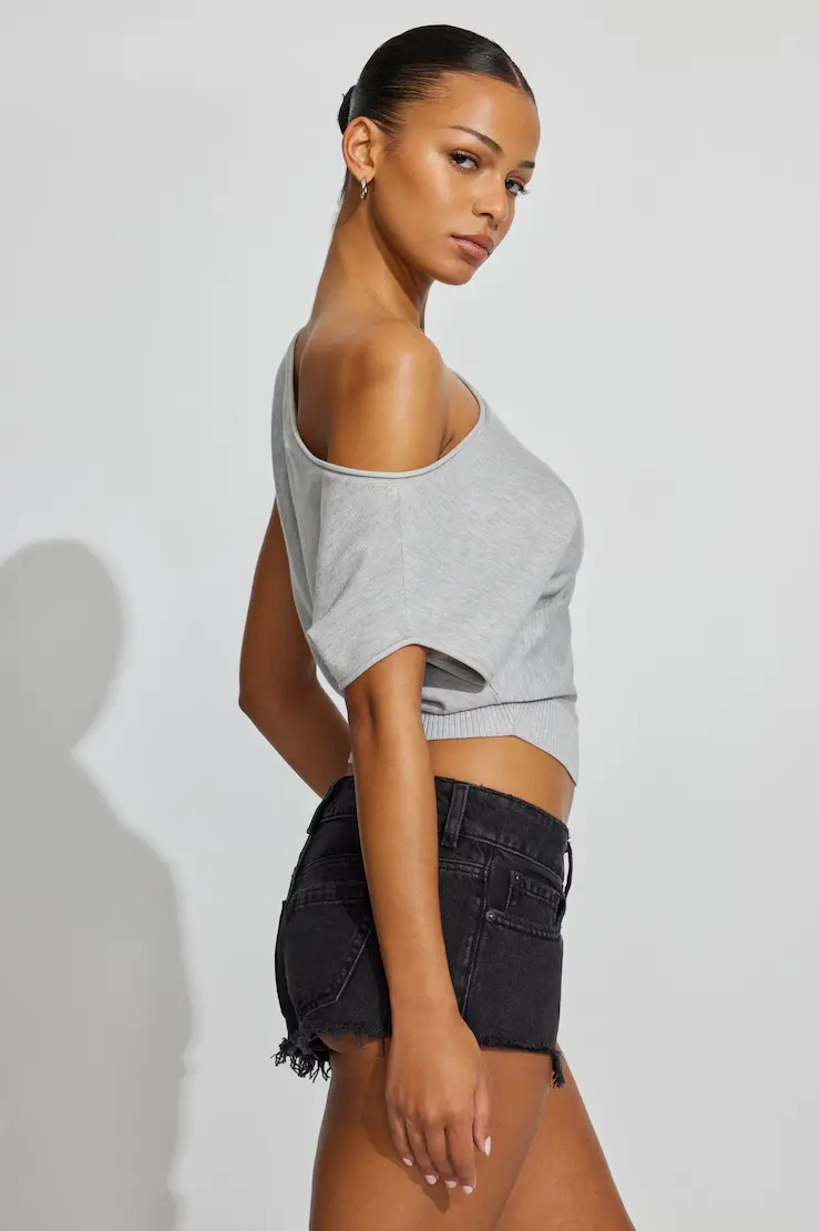 Ultra Low Rise Relaxed Denim Shorts - Image 2