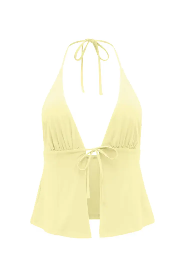 Plunge Tie Front Halter - Image 2