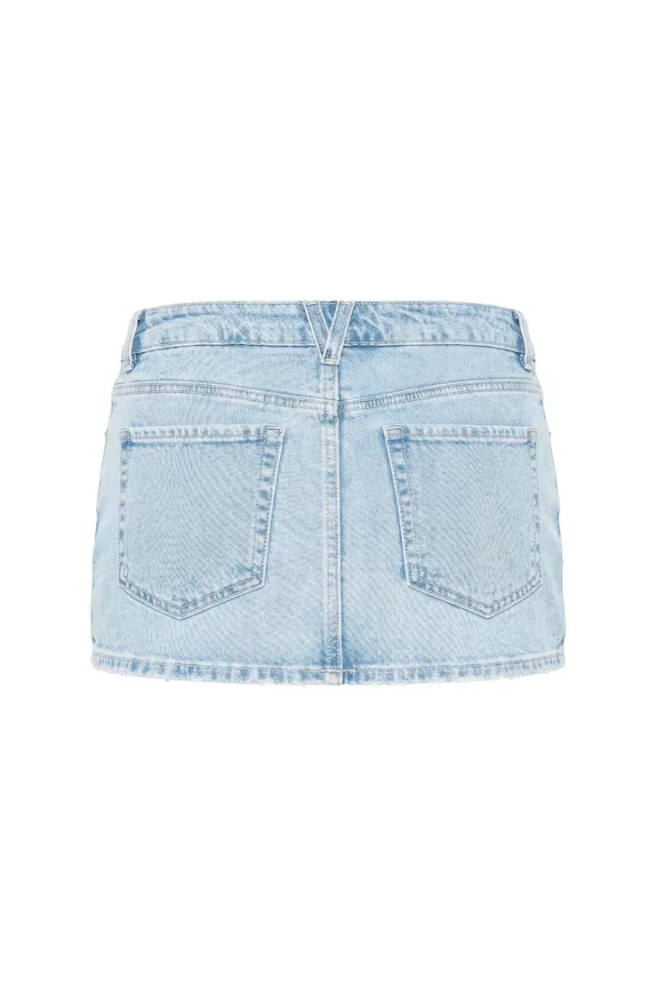 Denim Micro Skort - Image 7