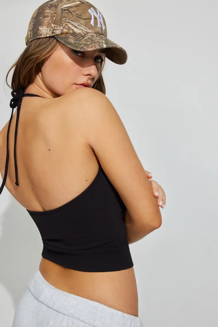 Stretchterry Tie Halter Top - Image 4