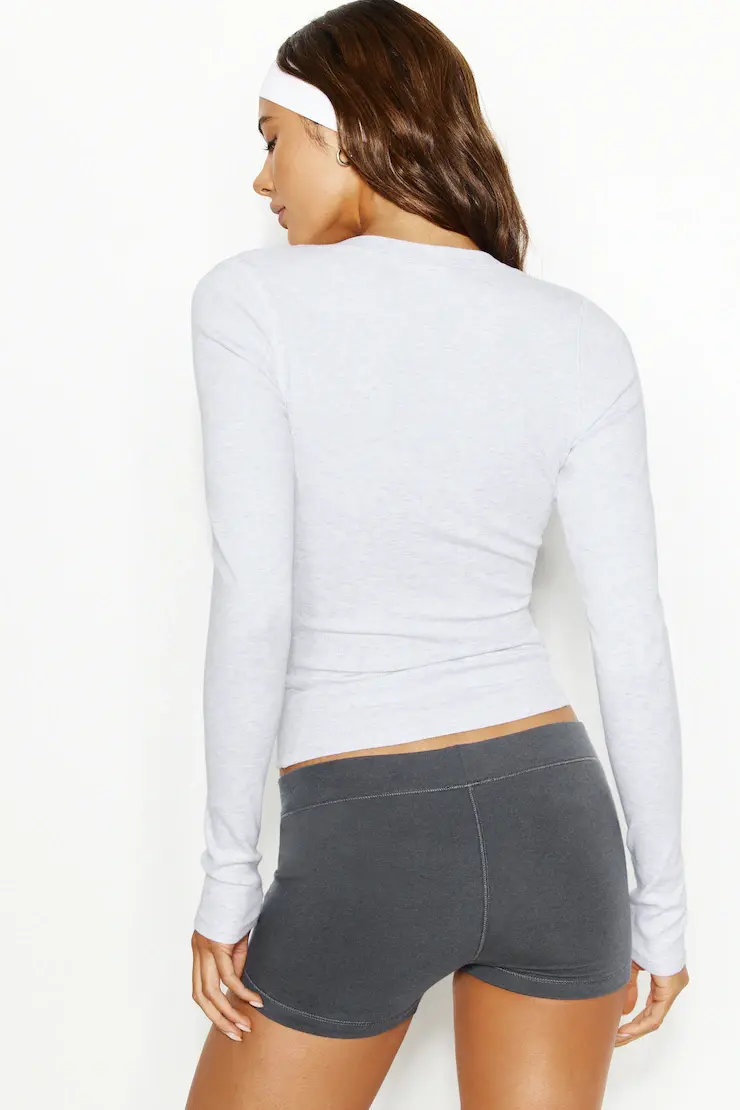 Snatchrib Crewneck Henley Long Sleeve Top - Image 4