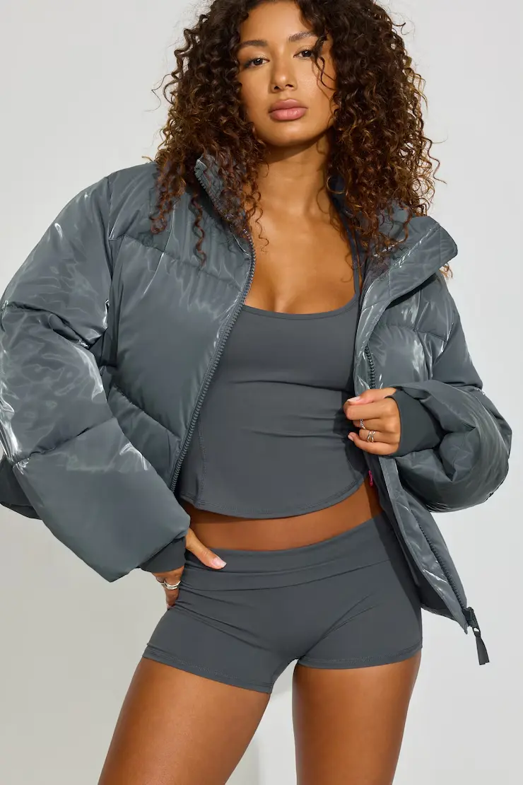 Shiny Puffer Jacket - Image 2