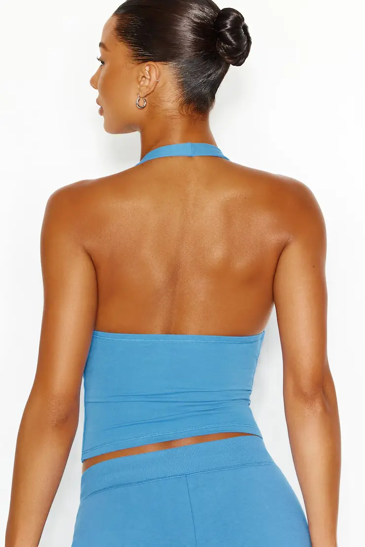 Stretchterry Plunge Halter Top - Image 4