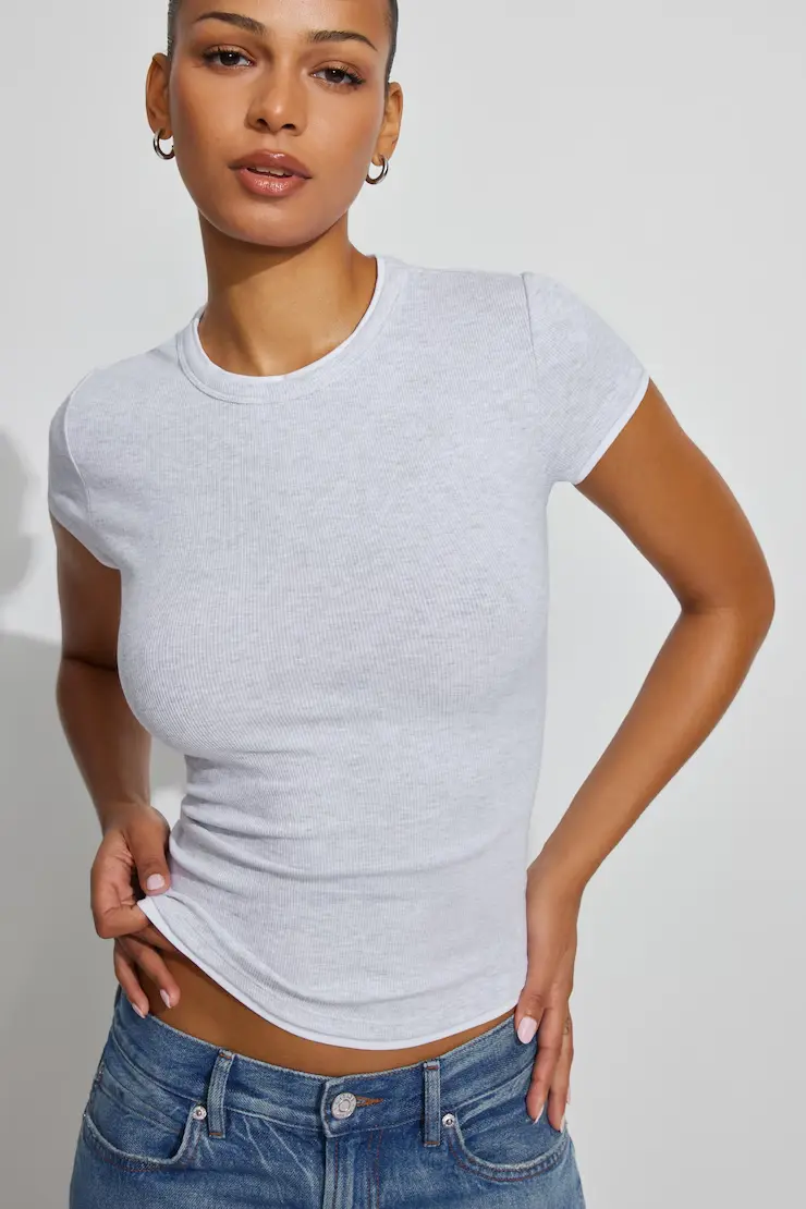 Ribbed Double Layer T-Shirt