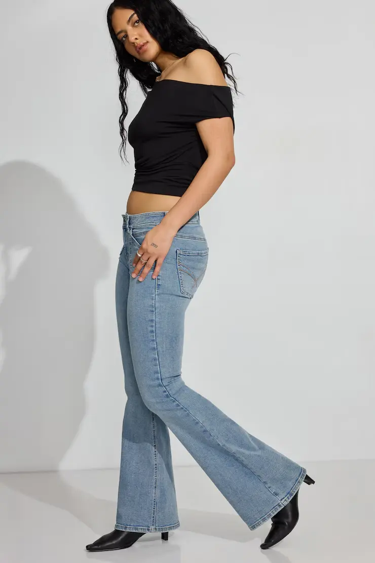 Low Rise Flare Jeans - Image 2