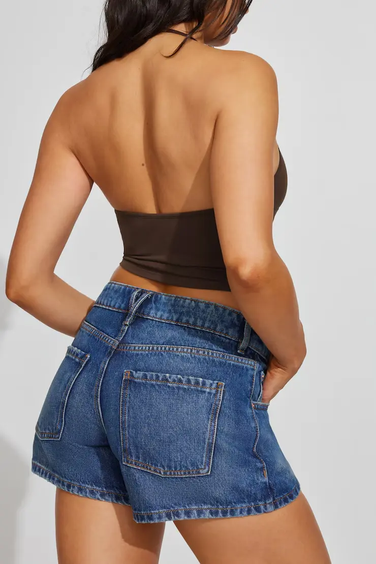 Denim Relaxed A-Line Shorts - Image 3