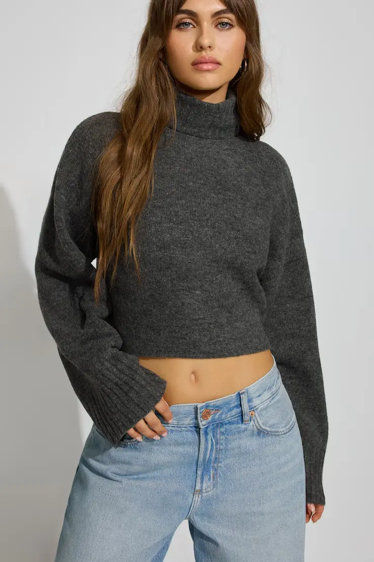 Spongy Cropped Turtleneck - Image 3