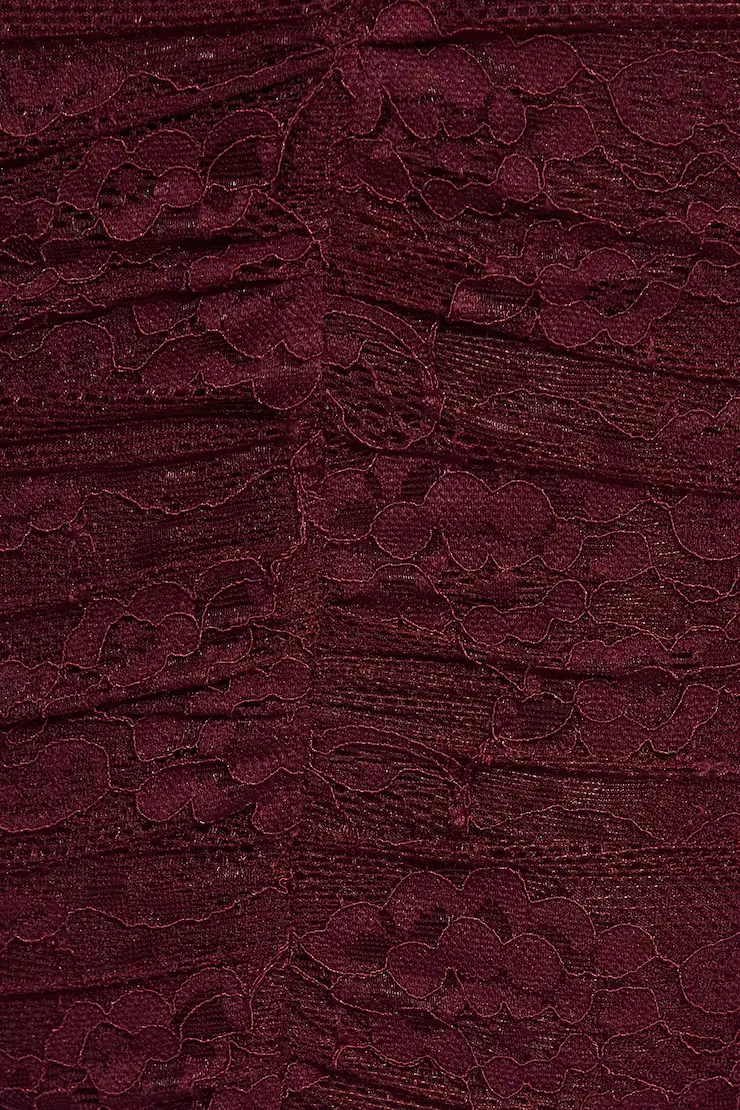Scarlet Lace Plunge Mini Dress - Image 4