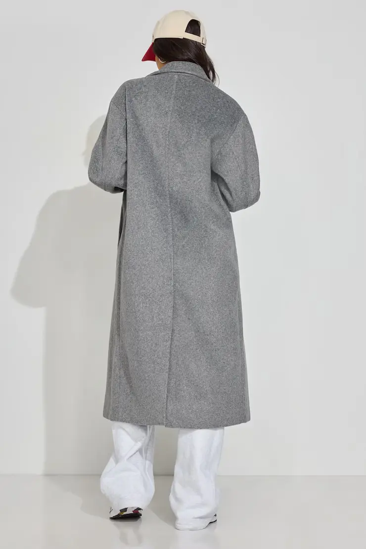 Oversized Long Felted Trench Coat - Image 4