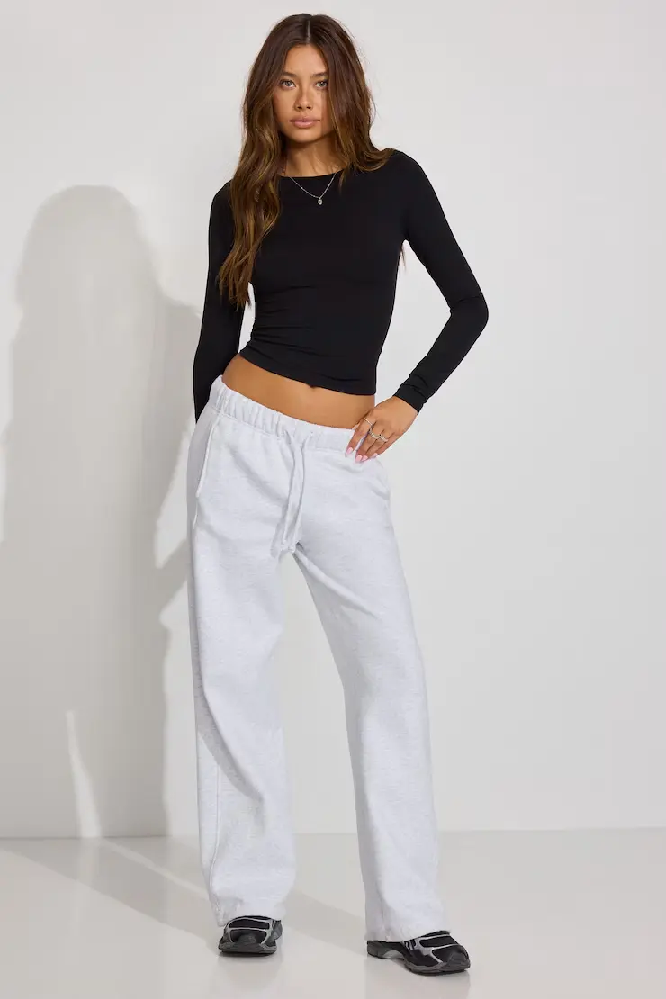 Sleek Crewneck Long Sleeve Top - Image 2